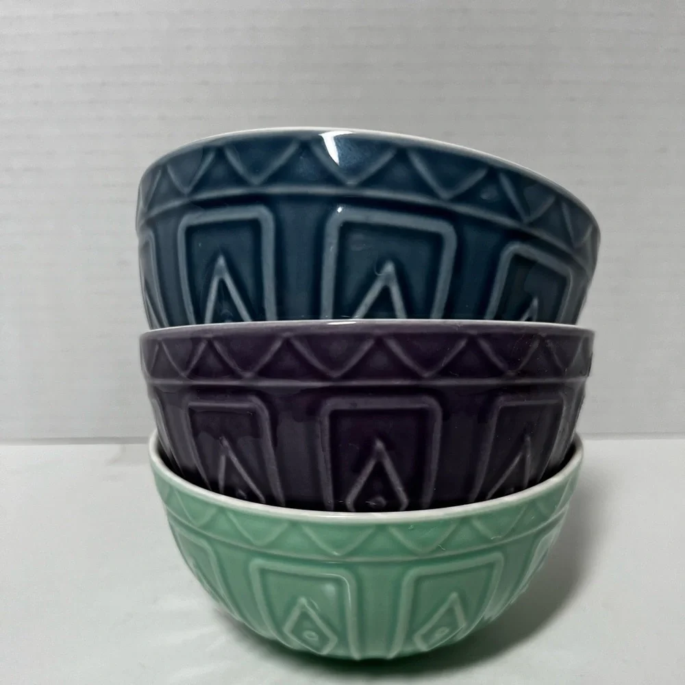 Trudeau Bowls 3-piece soup/salad/condiment porcelain